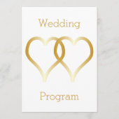 Hochzeitsprogramm Gold Hearts Programm (Vorderseite)