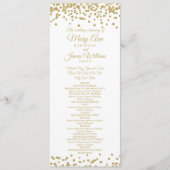Hochzeitsprogramm Gold Imitats Glitzer Confetti Wh Programm (Vorderseite)