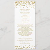 Hochzeitsprogramm Gold Imitats Glitzer Confetti Wh Programm (Rückseite)