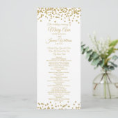 Hochzeitsprogramm Gold Imitats Glitzer Confetti Wh Programm (Stehend Vorderseite)