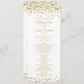 Hochzeitsprogramm Gold Imitats Glitzer Confetti Wh Programm (Vorne/Hinten)