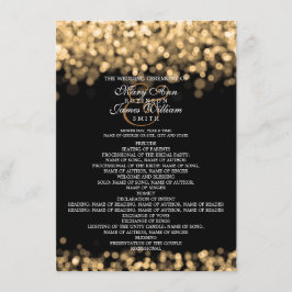 Hochzeitsprogramm Gold Lights Einladung