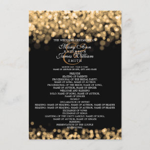 Hochzeitsprogramm Gold Lights Einladung