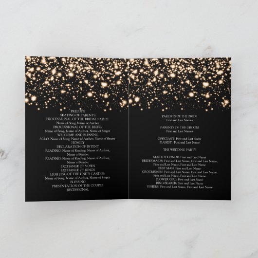 Hochzeitsprogramm Gold Midnight Glam Programm (Innenseite)