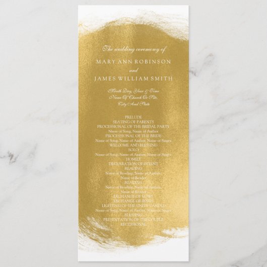 Hochzeitsprogramm Gold Paint Look Programm (Vorderseite)