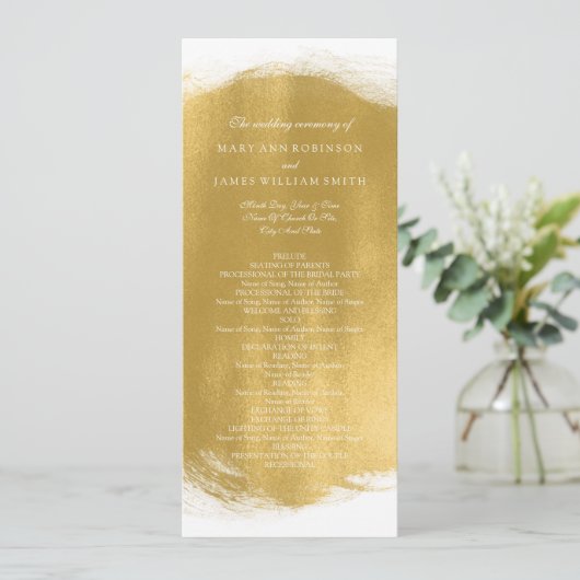 Hochzeitsprogramm Gold Paint Look Programm (Stehend Vorderseite)