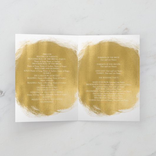 Hochzeitsprogramm Gold Paint Look Programm (Innenseite)