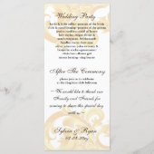 Hochzeitsprogramm "Gold und Braun" Programm (Rückseite)