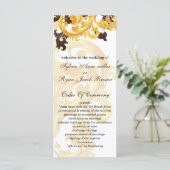 Hochzeitsprogramm "Gold und Braun" Programm (Stehend Vorderseite)