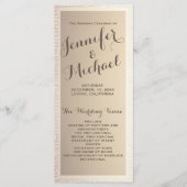 Hochzeitsprogramm | Gold und Tan Programm (Vorderseite)