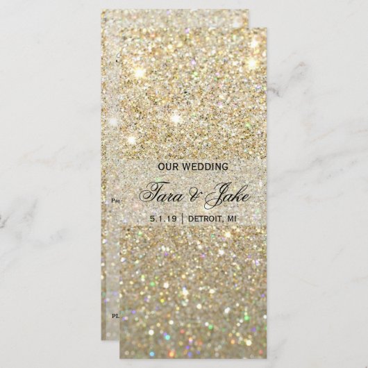 Hochzeitsprogramm - Goldene Glit Fab Programm (Vorne/Hinten)