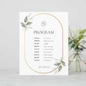 Hochzeitsprogramm – Goldener Bogen & Grüne Botanis (Stehend Vorderseite)