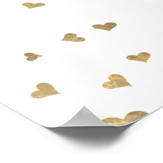 Hochzeitsprogramm Goldherzen willkommen Poster (Ecke)