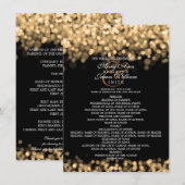 Hochzeitsprogramm Goldlichter Einladung (Vorne/Hinten)