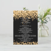 Hochzeitsprogramm Goldlichter Einladung (Stehend Vorderseite)