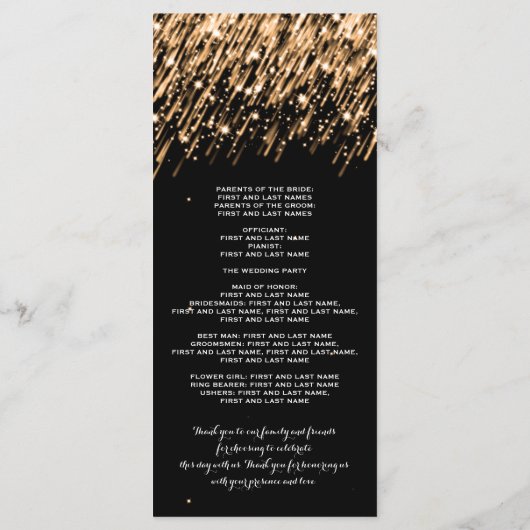 Hochzeitsprogramm - Goldmedaille Programm (Rückseite)