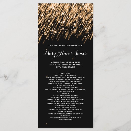 Hochzeitsprogramm - Goldmedaille Programm (Vorderseite)