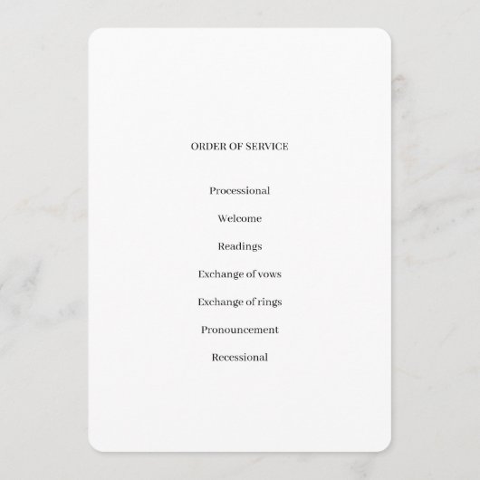 Hochzeitsprogramm Gothic Quill Programm (Rückseite)