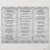 Hochzeitsprogramm Grau-floraler Flyer (Rückseite)