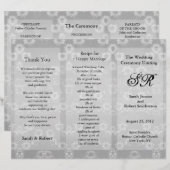 Hochzeitsprogramm Graue Blumen Flyer (Vorne/Hinten)