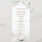 Hochzeitsprogramm Green & Gold Geometric Boho Programm (Rückseite)