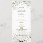 Hochzeitsprogramm Green & Gold Geometric Boho Programm (Vorderseite)