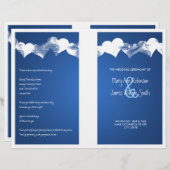 Hochzeitsprogramm Grunge Hearts Blue (Vorne/Hinten)