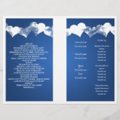 Hochzeitsprogramm Grunge Hearts Blue (Rückseite)