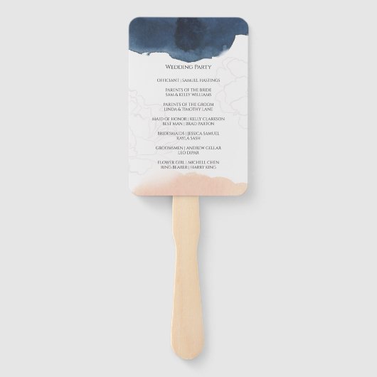 Hochzeitsprogramm Hand Fan Fächer (Rückseite)
