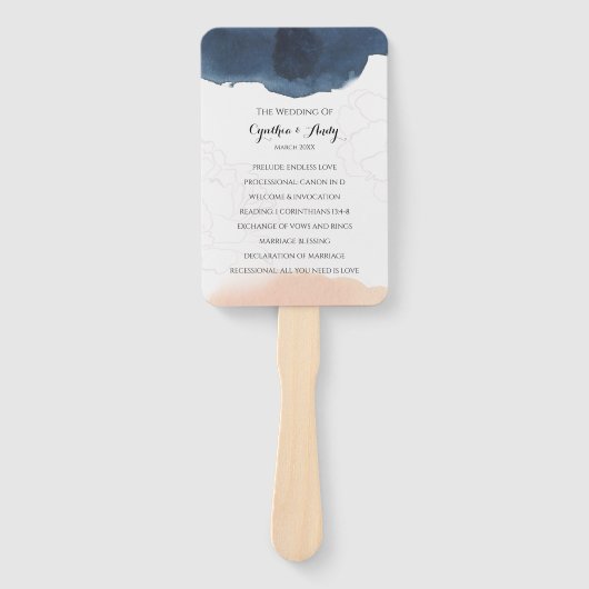 Hochzeitsprogramm Hand Fan Fächer (Vorderseite)