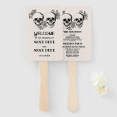 Hochzeitsprogramm Hand Fan Halloween Gothic Skull Fächer (Vorne und Hinten)