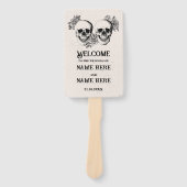 Hochzeitsprogramm Hand Fan Halloween Gothic Skull Fächer (Vorderseite)