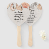 Hochzeitsprogramm Hand Fan Muscheln Ocean Beach Se Fächer (Vorne und Hinten)