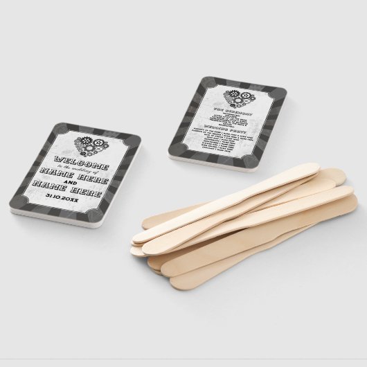 Hochzeitsprogramm Hand Fan Steampunk Hochzeitsherz Fächer (Non-assembled)