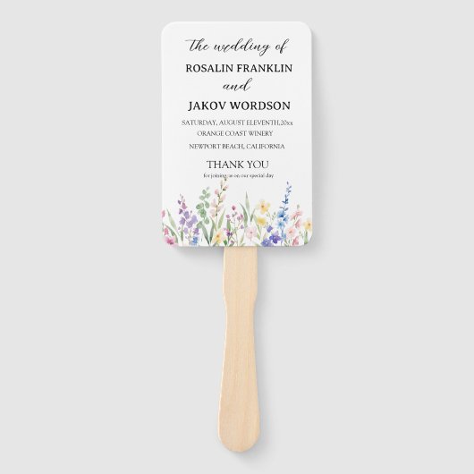 Hochzeitsprogramm-Handfächer Fächer (Vorderseite)