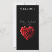 Hochzeitsprogramm-Herzförmige rote Rosen- (Vorderseite)