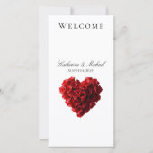 Hochzeitsprogramm-Herzförmige rote Rosen- (Vorderseite)