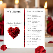 Hochzeitsprogramm-Herzförmige rote Rosen-