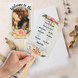 Hochzeitsprogramm Hübsch Peach floral Niedlich WED Fächer