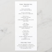 Hochzeitsprogramm im blühenden Weißen Wasser Programm (Rückseite)