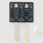 Hochzeitsprogramm im Jugendstil Fächer (Vorne und Hinten)