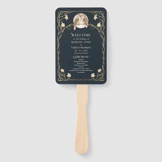 Hochzeitsprogramm im Jugendstil Fächer (Vorderseite)