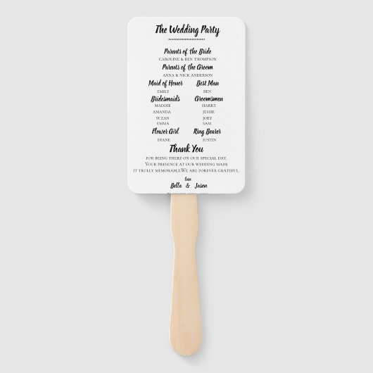 Hochzeitsprogramm Imitate Vellum Hochzeitsfeier Fächer (Rückseite)