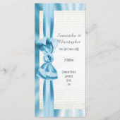 Hochzeitsprogramm in der Kirche Pastel in Blau und Programm (Vorderseite)