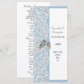 Hochzeitsprogramm in Pastel-Blau-Weiß-Spitzen Programm (Vorne/Hinten)