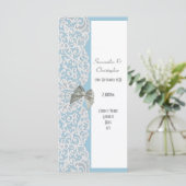 Hochzeitsprogramm in Pastel-Blau-Weiß-Spitzen Programm (Stehend Vorderseite)