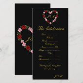 Hochzeitsprogramm in Rosa und Schwarz (Vorne/Hinten)