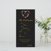 Hochzeitsprogramm in Rosa und Schwarz (Stehend Vorderseite)