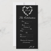 Hochzeitsprogramm in Schwarz und Weiß Feiertagskarte (Vorderseite)