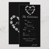 Hochzeitsprogramm in Schwarz und Weiß Feiertagskarte (Vorne/Hinten)